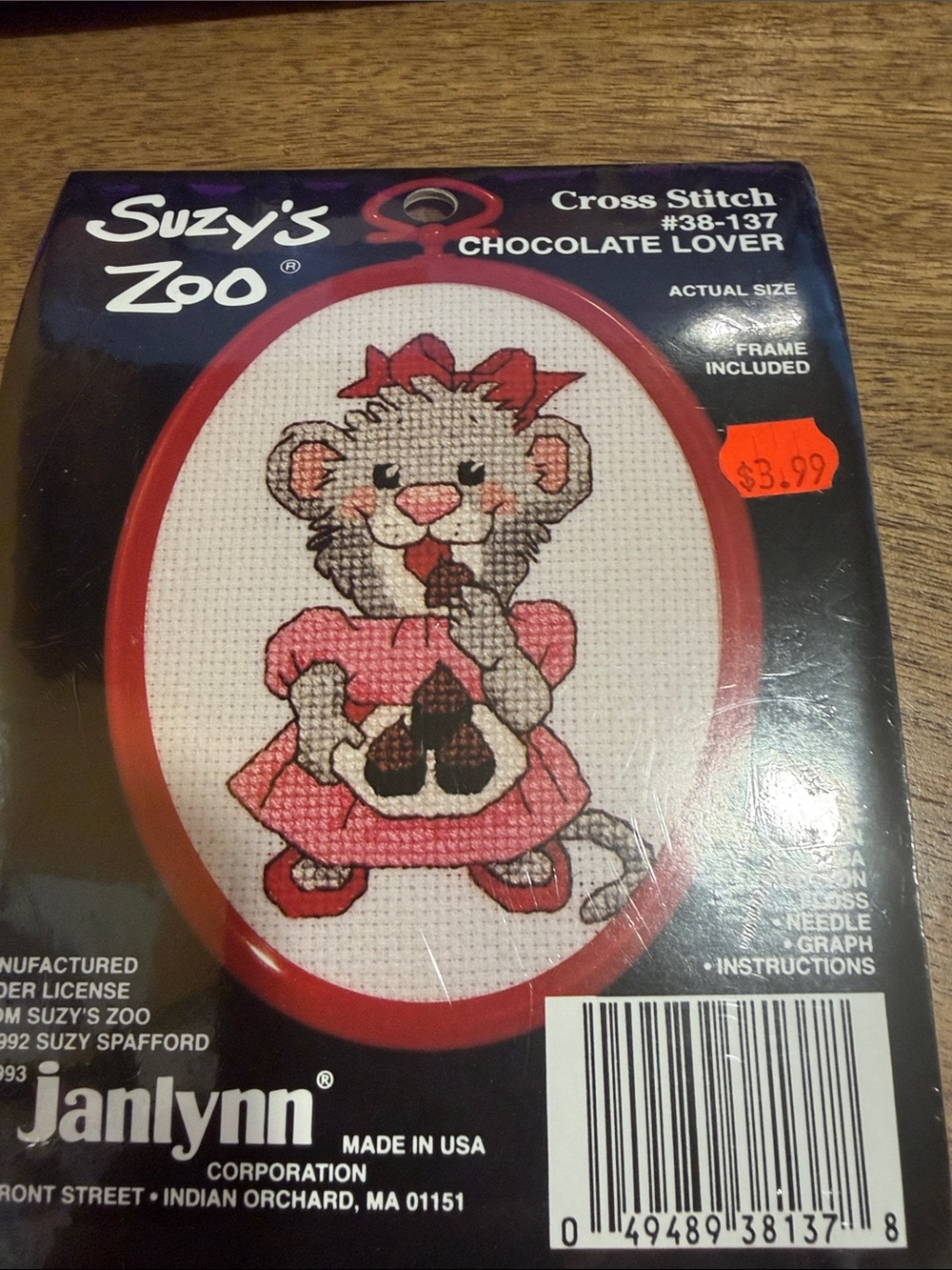 Suzy's Zoo Chocolate Lover Cross Stitch Kit - Pink
